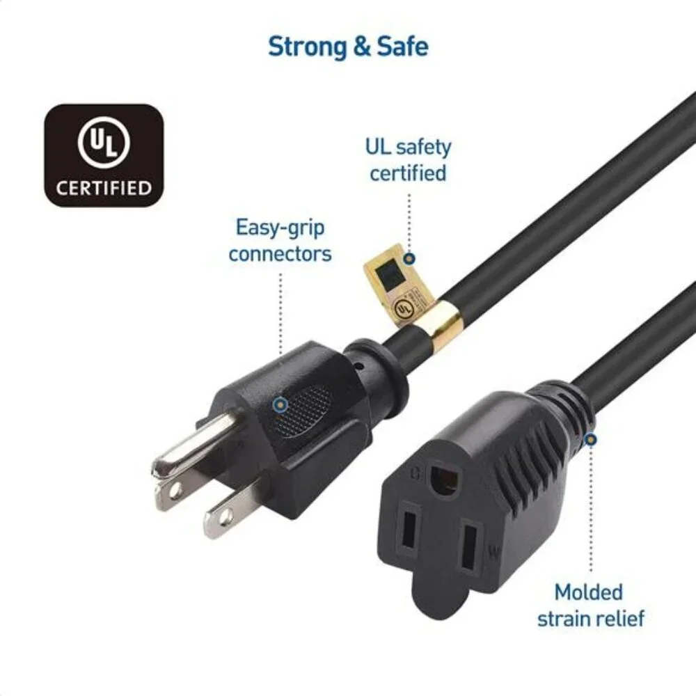 Cable Matters 2-Pack 16 AWG Heavy Duty 13A Power Extension Cord 10 ft